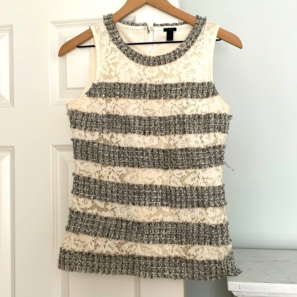 Jcrew sleeveless blouse. Beautiful details